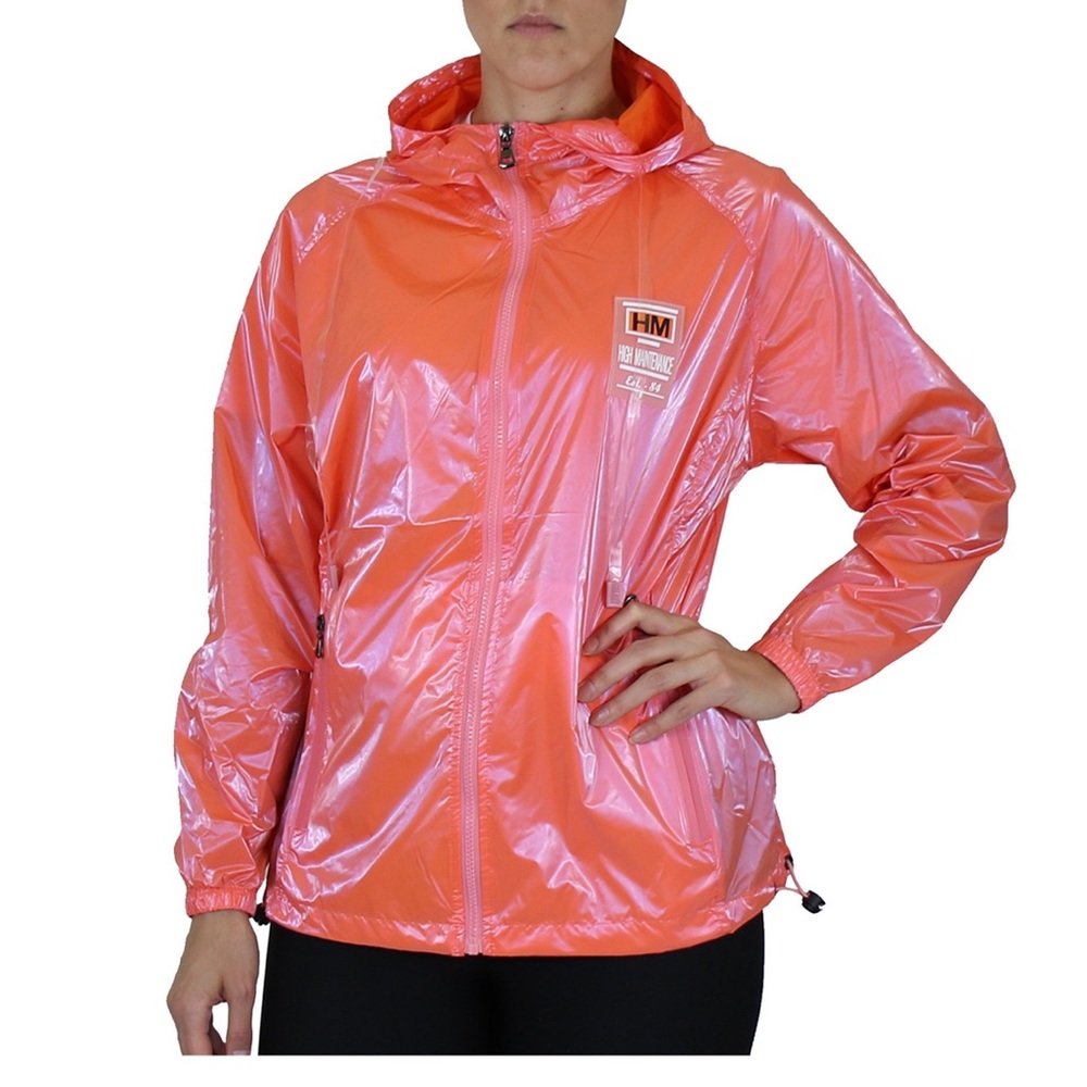Womens Fashion Active Training Running Full Zip Hooded Windbreaker
